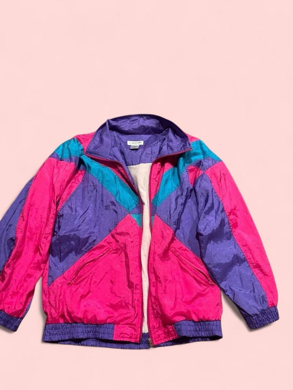 Avon Womens Colorblock Puffer Jacket - Hot Pink, Purple & Teal